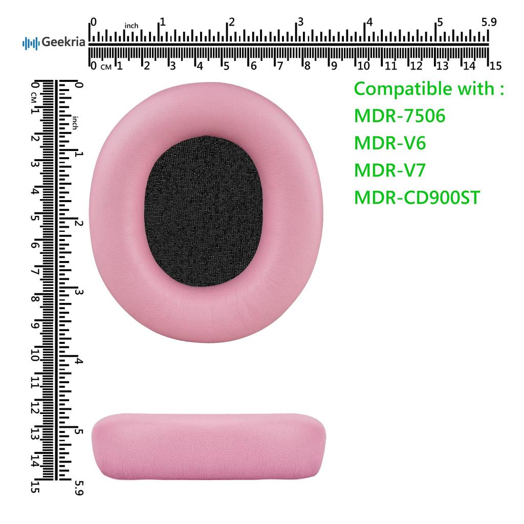 Geekria Ear Pads Nova Compatible Pads Compatible with SONY Headphones Pads Cups MDR-7506, MDR-V6, MDR-V7, MDR-CD900ST Ear/Ear (Protein Leather/Pink)