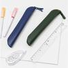 Канцелярская сумка Многофункциональный дизайн Тонкий пенал-органайзер Имитация кожи Компактный Портативный Чехол для хранения ручек