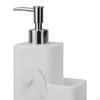 Refillable Resin Soap Dispenser Caddy Organizer Holder with Storage Compartment 15oz for Countertop