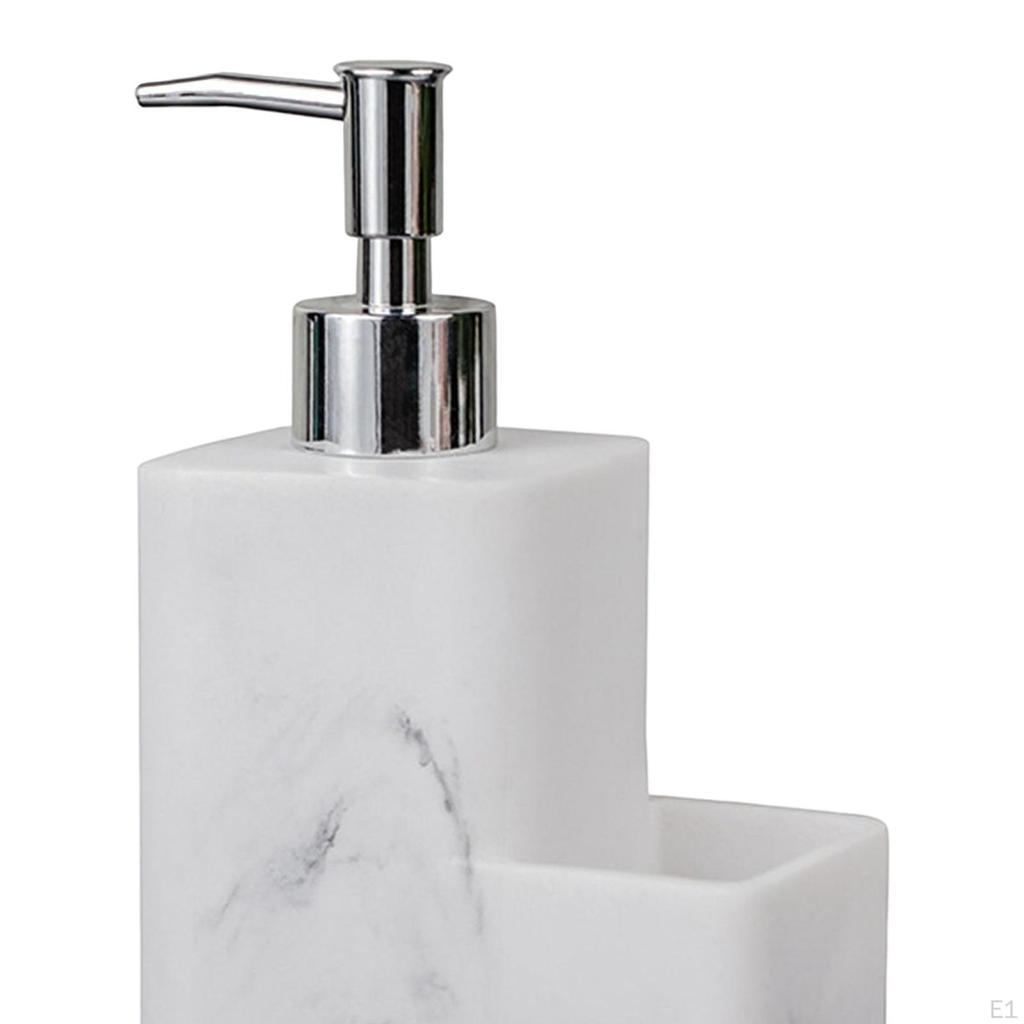 Refillable Resin Soap Dispenser Caddy Organizer Holder with Storage Compartment 15oz for Countertop