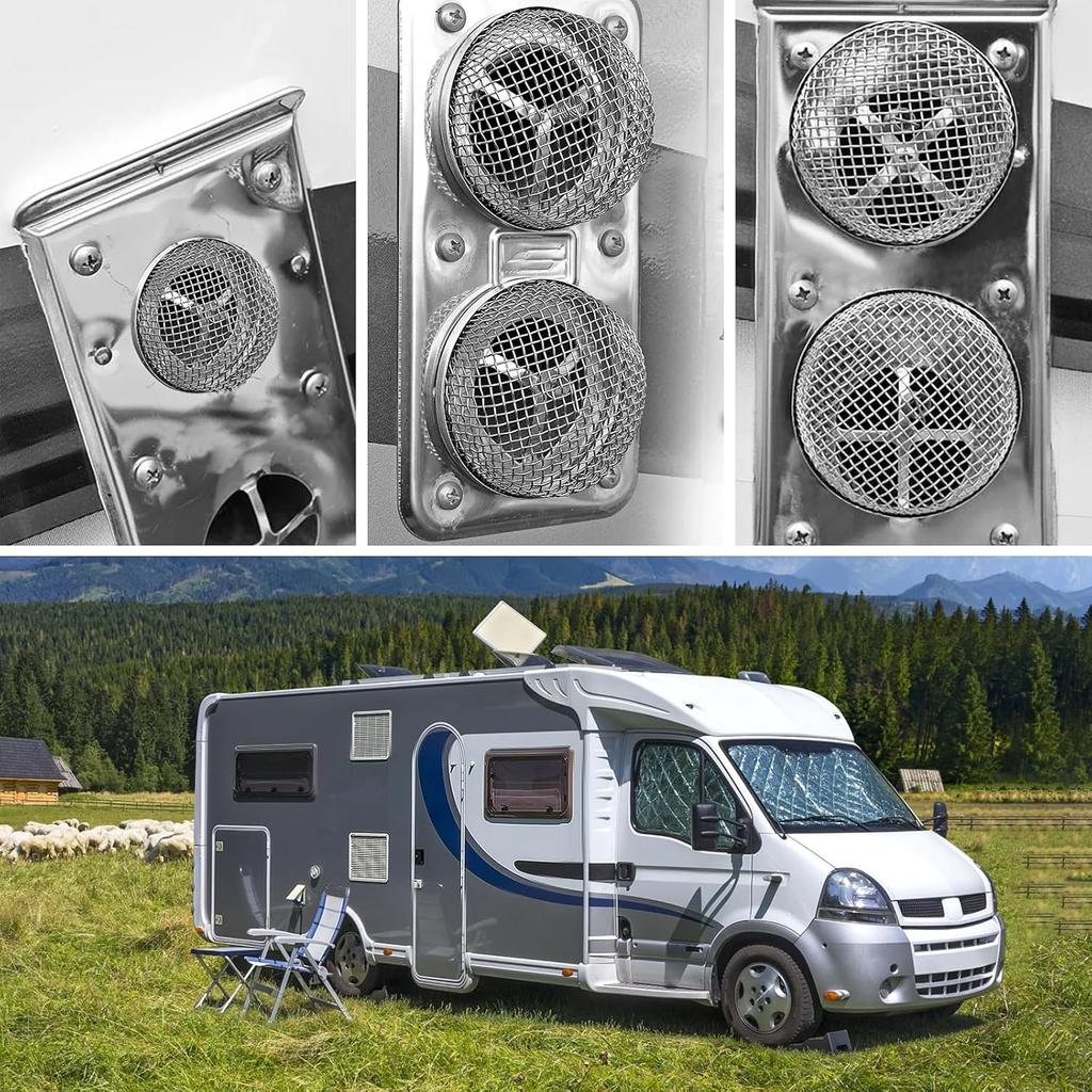 2PCS RV Furnace Vent Screen with Premium Stainless Steel, RV Heater Vent Cover with tallation Tool