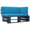 Day and Night - Day and Night Corner Garden Sofa Made of Black Impregnated Pine Wood Pallets