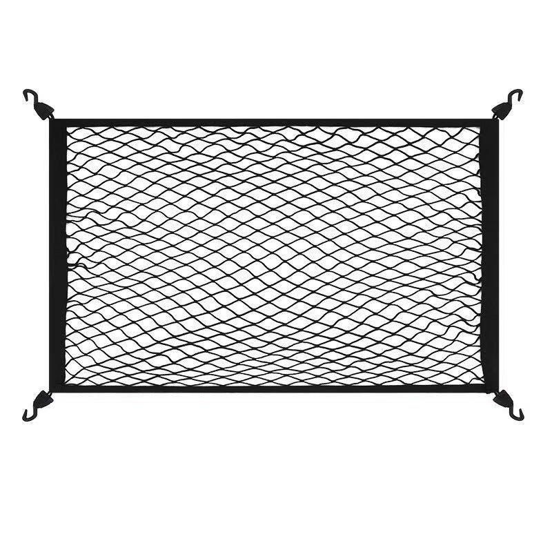 Double-Layer Elastic Car Trunk Storage Net with Hooks