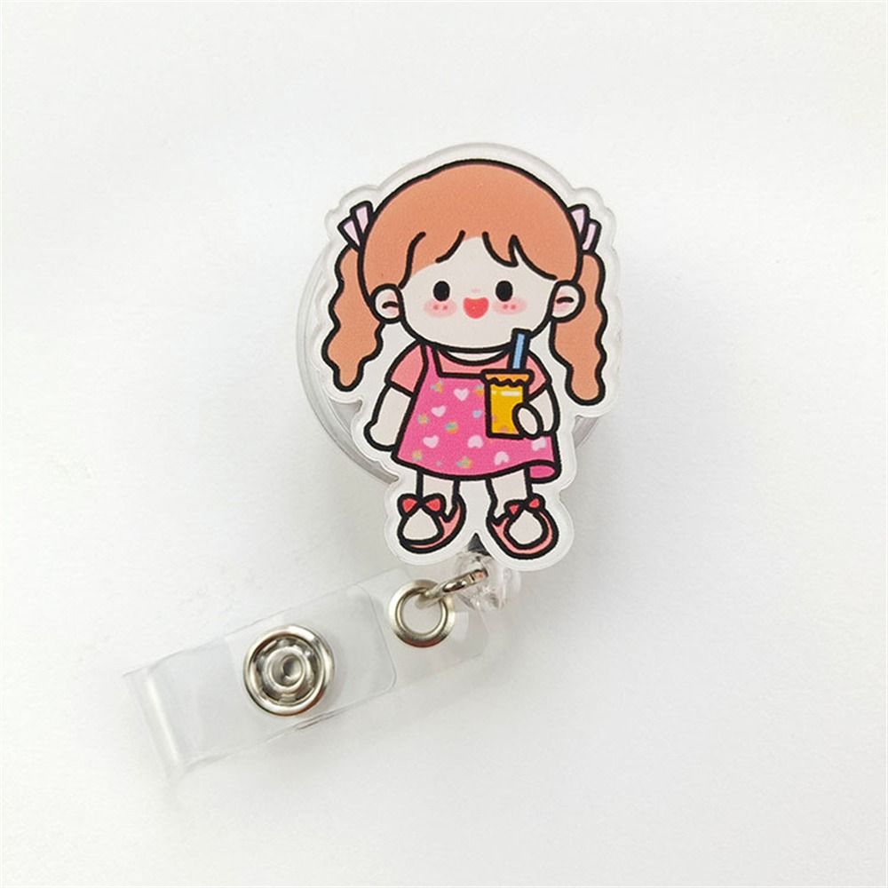 Зажимы для бейджей Держатель для значка медсестры Держатель для удостоверения личности молодой девушки Выдвижной шнурок для бейджа Бейдж