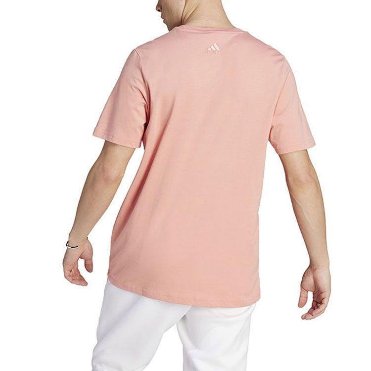 Adidas T Shirts Men's Pink Crew Neck Moderate Straight Fit IJ8577