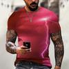 Summer Men's Top Oversized T-Shirt Casual Lightning Cool 3d Digital Print T Shirts for Male Short Sleeve Tee