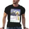 Vintage Italian Ski sport poster ski italy TShirt Simple Trendy Casual TShirt