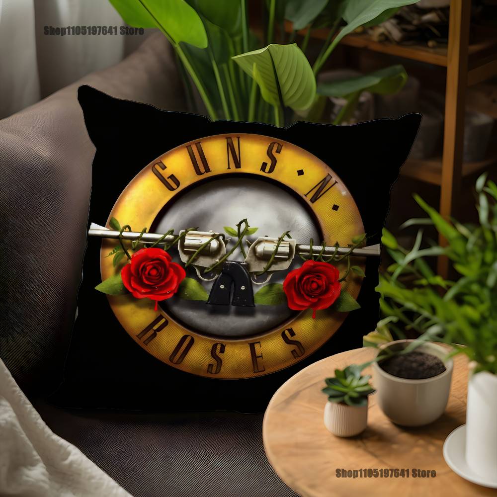 Band G-Guns N Roses Pillow Case For Sofa Decor Car Office Room Printing Cushion Cover Decorations and Protector