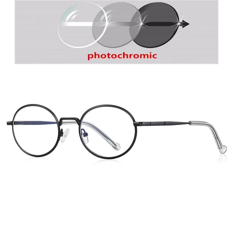 Small Frame Oval Nearsighted Glasses For Women Spring Leg Steampunk Student Myopia Photochromic Eyeglasses 0 -0.5 -0.75 To -6.0