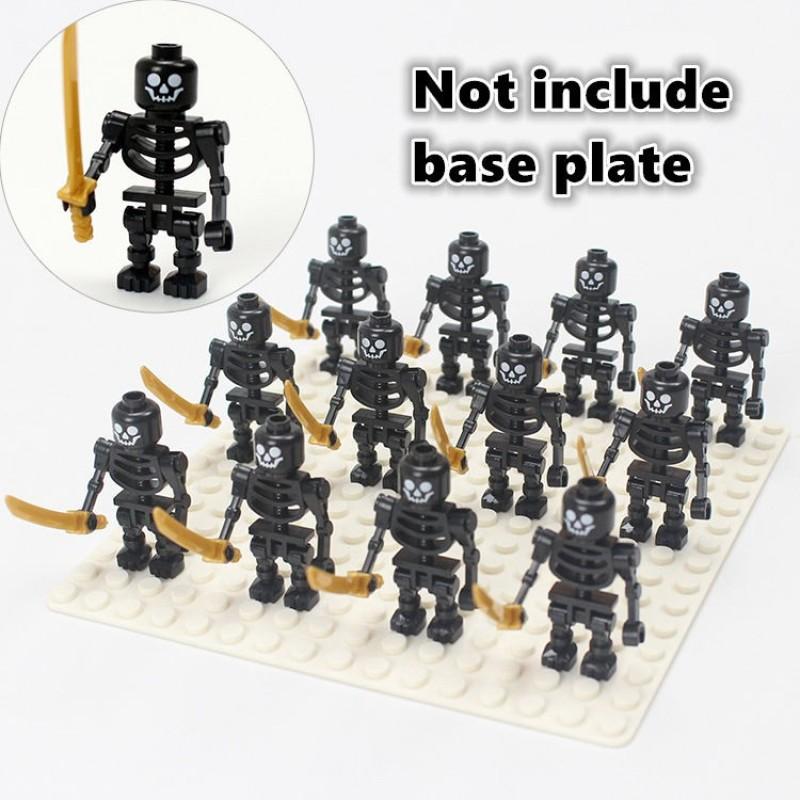 12 шт./компл., скелет воина, игрушки Lego, меч, человек, средневековье, минифигурки, строительные блоки, топор