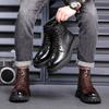 2024 Men Boots Luxury Brand Leather Boots Casual Fashion Ankle Booties for Men Winter High Top Black Platform Motorcycle Boots