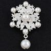 Breastpin Elegant Easy Matching Alloy Flower Faux Pearls Women Brooch Pin for Dating