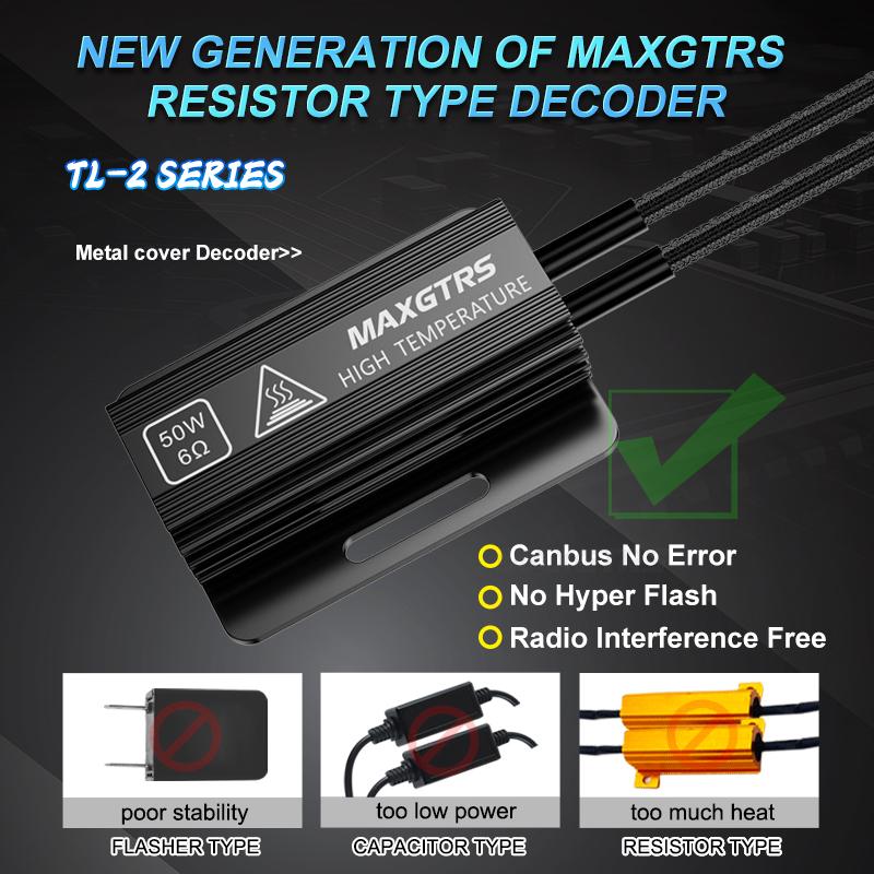 2x MAXGTRS 50 Вт Нагрузочный резистор Автомобильный светодиодный декодер Canbus Без ошибок Для H1 H3 H7 H8 H11 H4 9005 9006 HB3 HB4 Автомобильные световые аксессуары