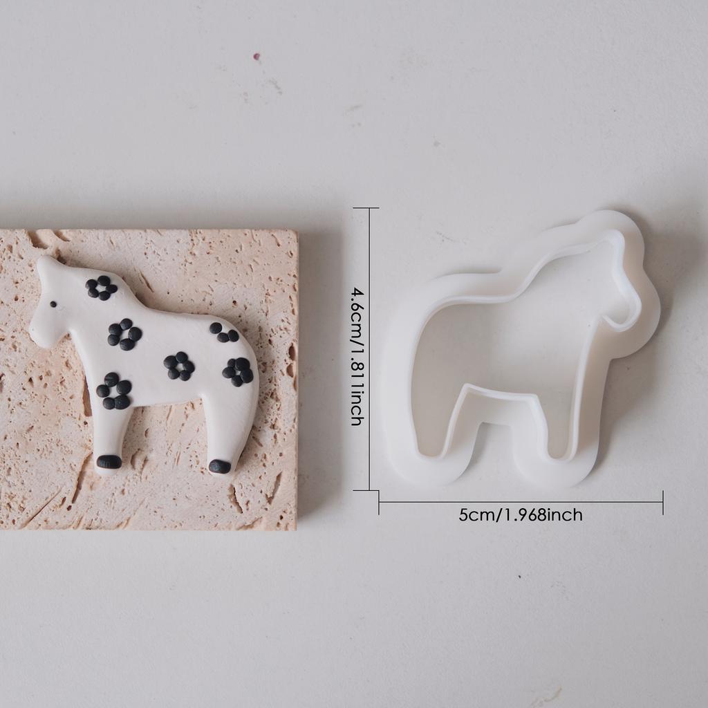 3pcs 'Little Horse' Year of The Horse Spring Festival Series Soft Clay High-Precision Cutter Molds,for Making Various Additions