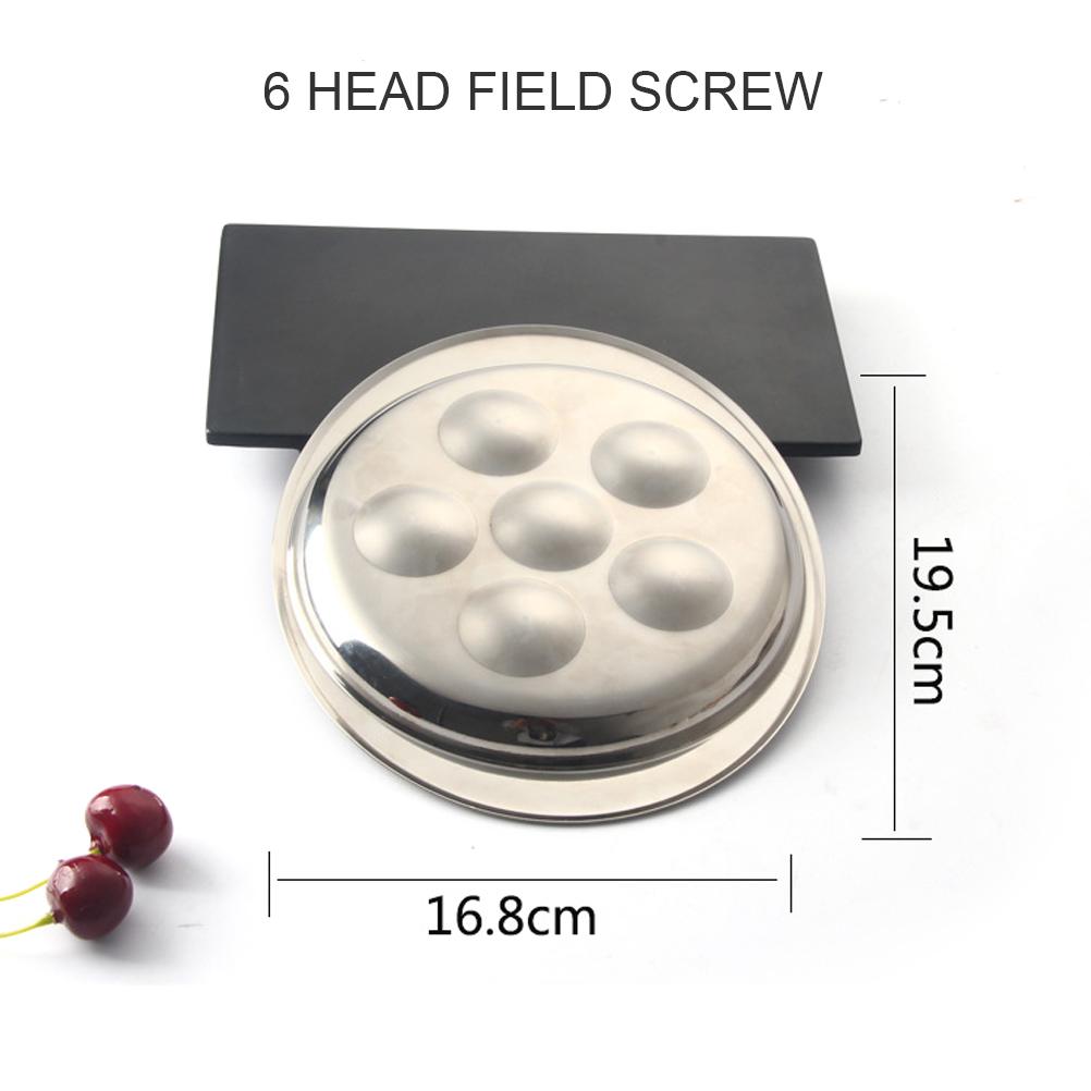 Набор тарелок для улиток из нержавеющей стали. Обеденный набор для улиток, 6 отделений, посуда для улиток, щипцы и вилка.