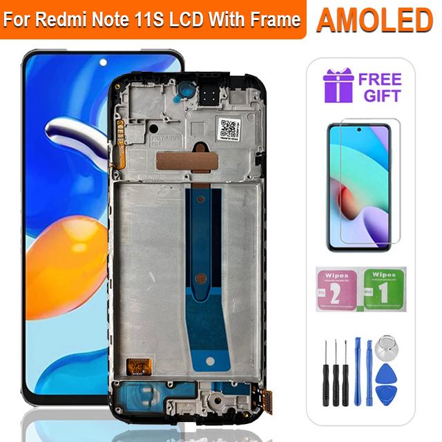 Super AMOLED LCD для Xiaomi Redmi Note 11 LCD 2201117TG LCD дисплей сенсорный экран дигитайзер сборка для Redmi Note 11S LCD