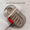 "Portable Transparent Travel Soap Storage Box with Drain"