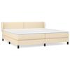 3126194 vidaXL Divan Bed with Mattress Cream 200x200 Cm Fabric