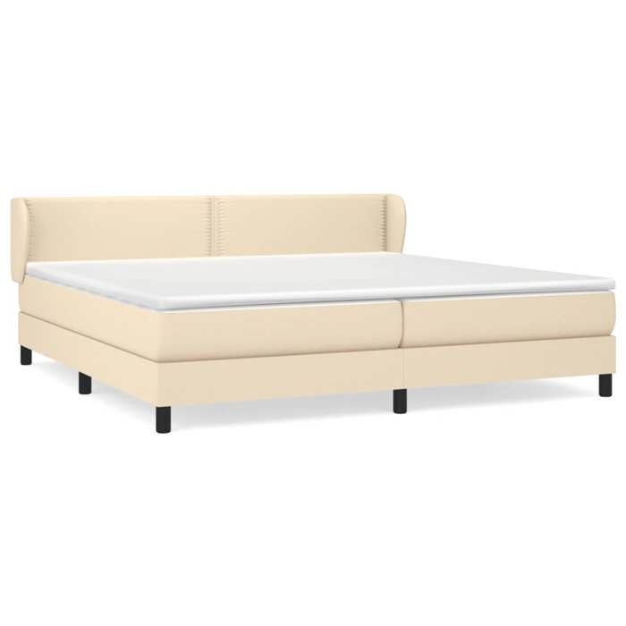 3126194 vidaXL Divan Bed with Mattress Cream 200x200 Cm Fabric