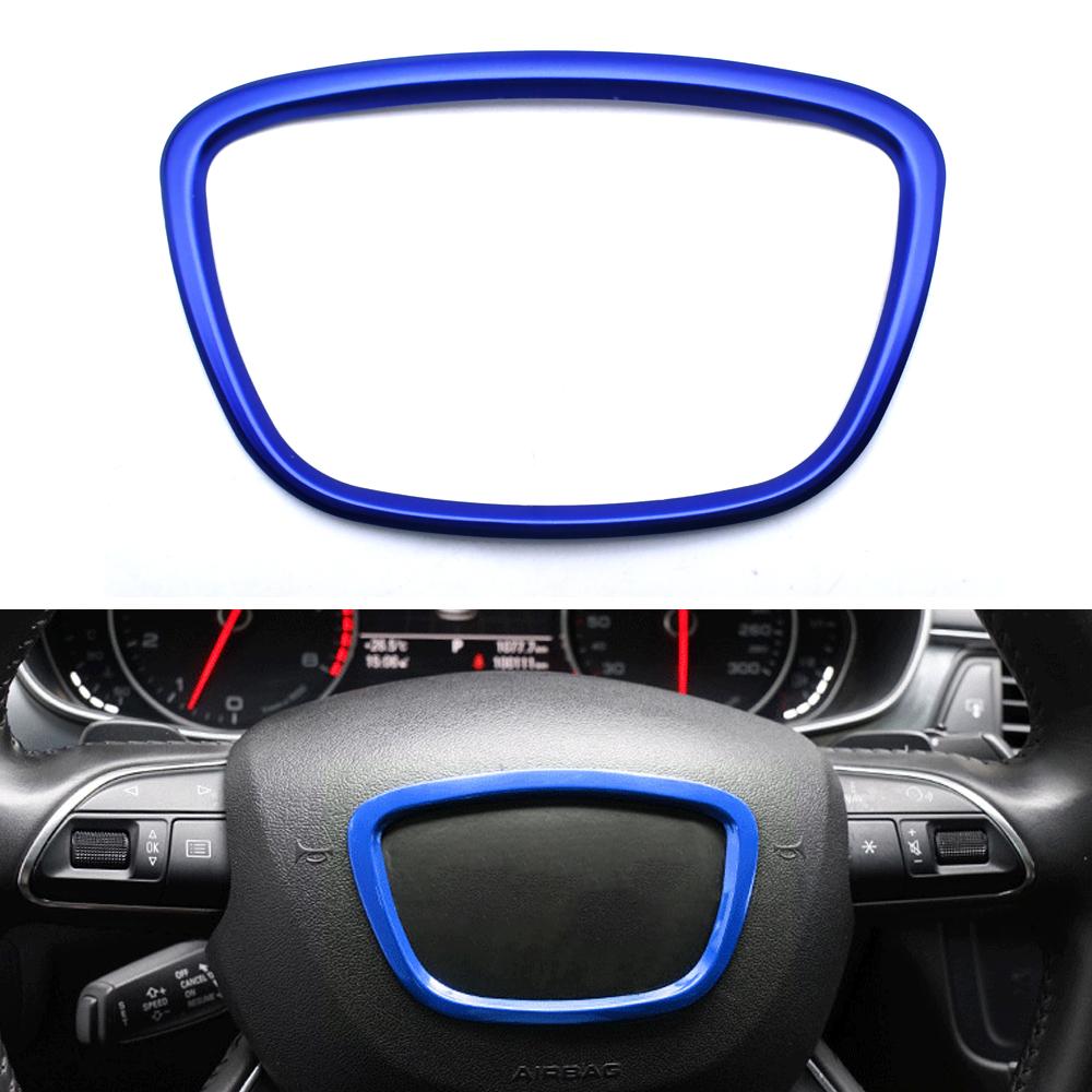 Рамка логотипа рулевого колеса автомобиля для A3 A4L A6L A8 Q3 Q5 Q7, эмблема рулевого колеса, значок, отделка, декоративное кольцо, наклейка, металл, 3D-стиль автомобиля