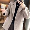 Winter Wool Coat for Women Loose Fit Tweed Jacket Oversized Warm Outerwear