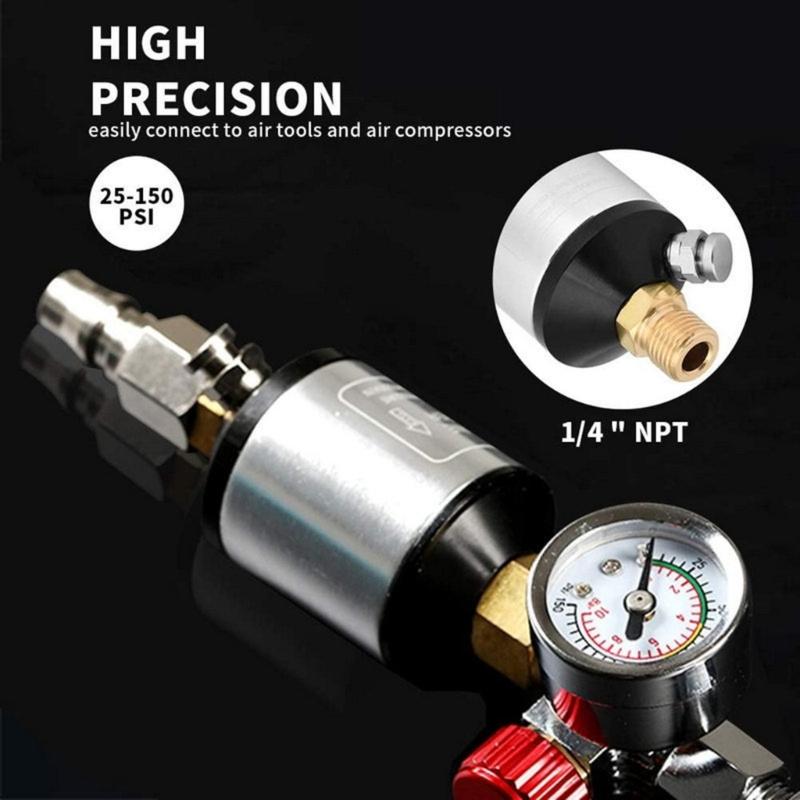 Advanced High Efficiency Air Line Water Separator Filter For Pneumatic Systems Moisture Particle Removal 1/4" Connection