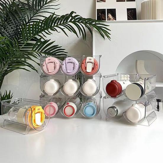 Штабелируемая подставка для чашек Многоярусная витрина для кружек, стаканов, термокружек, спортивных бутылок, экономящий место органайзер для кухонной столешницы