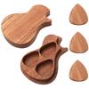 3pcs Solid Wood Guitar Paddles with Guitar Shape Box