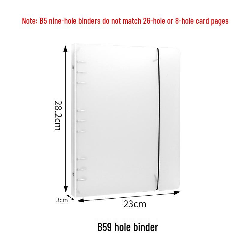 Loose-Leaf Ring Binder Notebook Cover, A4/B5/A5/A6, 4/6/9 Hole Portfolio File Folder