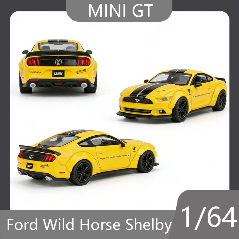 UJM12 MINIGT 1:64 Ford Mustang Shelby Yellow Simulation Alloy Die Casting Car Model Boy Toy Collection Birthday Gift Desktop Ornament