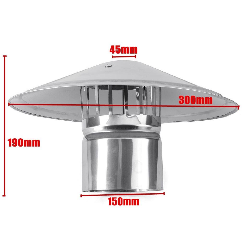 6-дюймовый колпак для дымоходной трубы, серебристый, прочный, для вытяжных труб, кровельных дымоходов