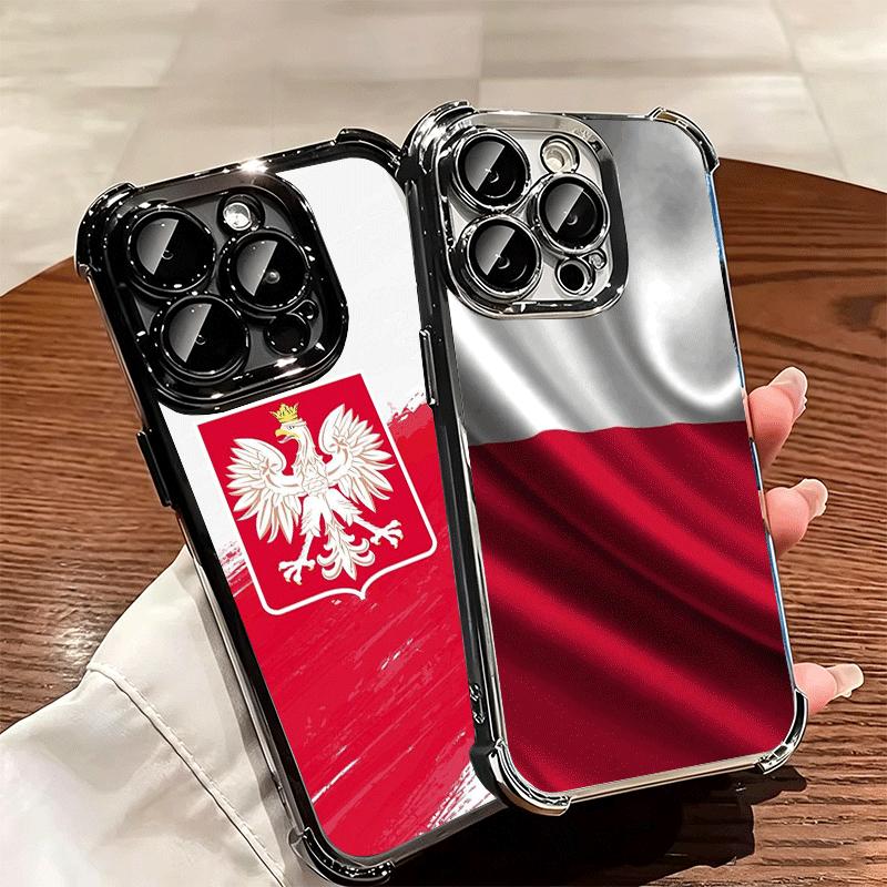 Чехол для телефона с флагом Польши, белый-красный, мягкий, для iPhone 15 16 17 Air 14 Pro Max 16E Plus 13 12 Mini, с покрытием, противоударный, Fundas