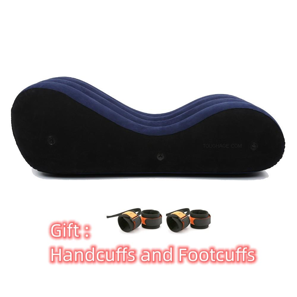 VaHppy Надувные диваны-кровати в форме S "Секс на лошадях" Индивидуальные подушки безопасности Вибрирующие волнообразные 150*61*50 см Наручники в комплекте