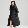Осень-зима, утепленная теплая парка, женская повседневная милая однотонная свободная куртка с большим карманом, длинное пальто с капюшоном, верхняя одежда