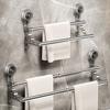 1Pcs 36-120cm Self-adhesive Storage Rack Double Layer Rod Kitchen Bathroom Shelf Wall Towel Rack