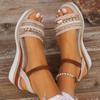 Women's Braided Casual Sandals Buckle Strap Platform Wedge Sandles for Women 2024 Summer Light Non Slip Walking Sandalias Mujer