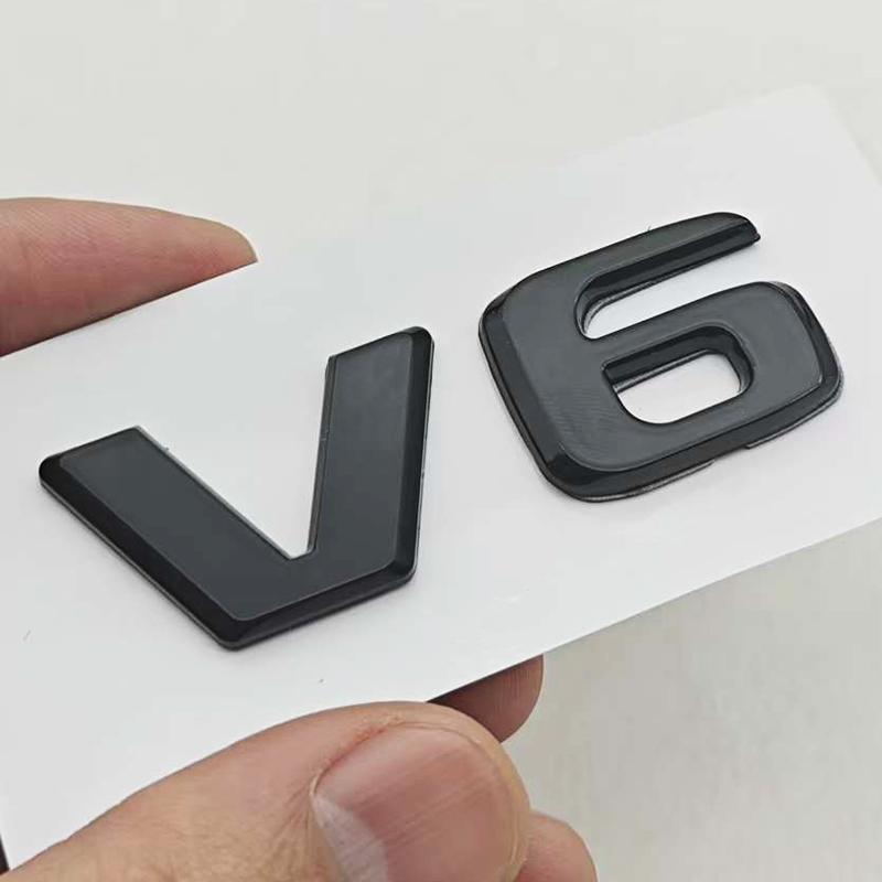 3D ABS Car Letters Logo V6 Badge Sticker Rear Trunk Emblem Decals For Mercedes Benz GLE ML SLK Class W204 C280 Auto Accessories