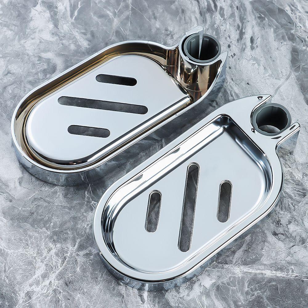 Bathroom Silver Home Plates Soap Holder Adjustable Rail Slide Soap Dishes