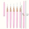 5Pcs French Stripe Nail Art Liner Brush Set Pink Tips Ultra-thin Line Drawing Pen Carved UV Gel Painting Brushes Manicure Tools