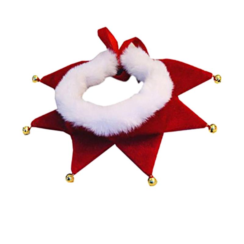 Рождественский регулируемый шарф для кошек, ожерелье с колокольчиком, бандана, плюшевый ошейник для собаки, милый рождественский рождественский подарок