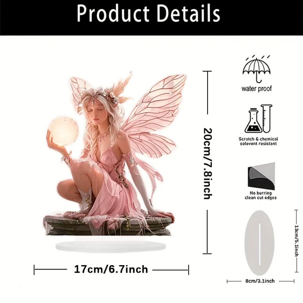 Fairy Tale Angel Elf, 2D Flat Acrylic, Tabletop Decoration, Suitable for Living Room, Office, Gifts, Christmas, Halloween