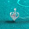 D Color 1.0CT Moissanite Heart Pendant Necklace GRA Certified Clarity VVS1 Moissanite Sterling Silver Necklace for Women Jewelry
