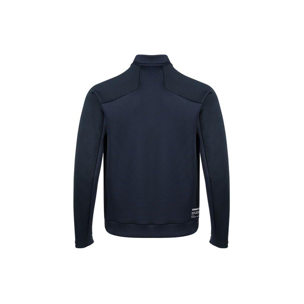 Mizuno Essential Series Logo Print Stand Collar Zip Comfortable Casual Sports Long Sleeve Jacket Men Jacket Midnight-Blue K2CC41A114