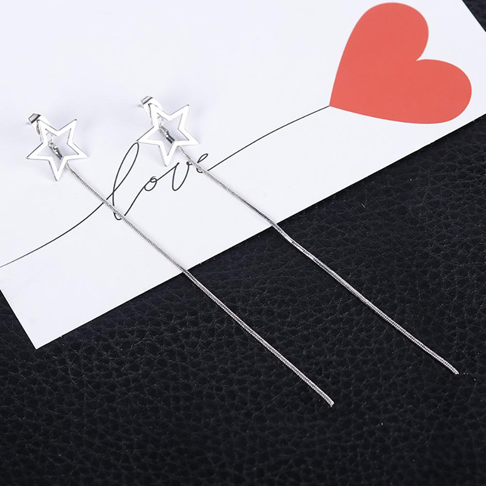 Серьги Bluelans, висячие линейные милые серьги с пятиконечной звездой, длинные кольца для девочек, ювелирные изделия