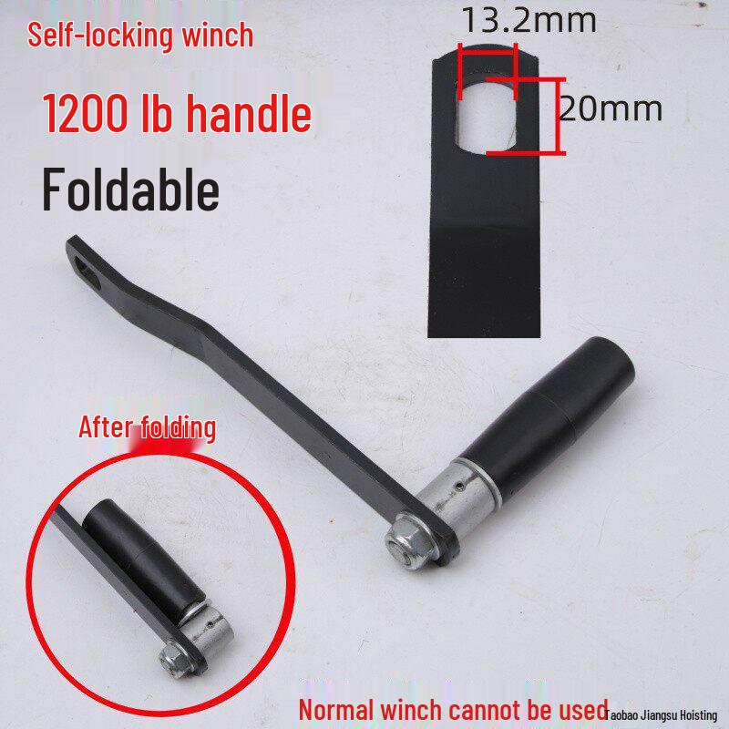Hand-Crank Winch Handle with Plastic Grip Sleeve
