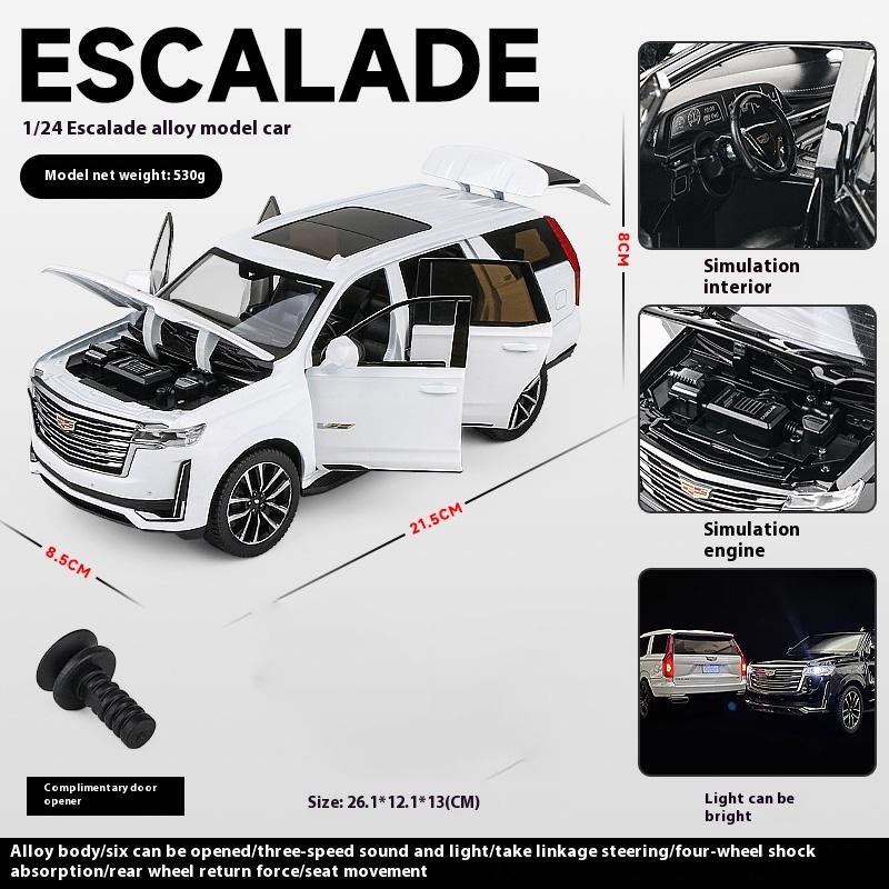 Масштаб 1/24 Cadillac Escalade Внедорожник Сплав Литье под давлением Модель Игрушка с инерционным механизмом Подарок Друзьям Коллекция Хобби Декоративный Прекрасный Подарок