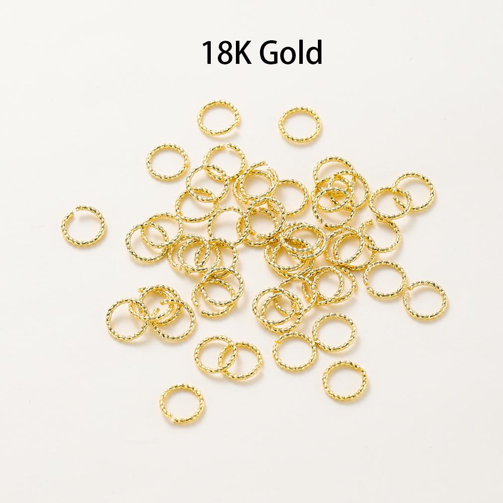 20-50pcs/bag 14K 18K Gold Twisted Open Jump Ring Split Connect Round Ring For DIY Jewelry Handmade Wholesale Making Accessories