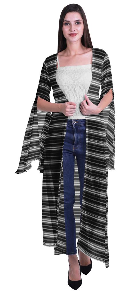 Moomaya Пляжная накидка с открытым передом из принтованного жоржета и разрезами на рукавах