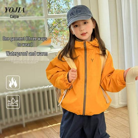 YOJIA Зимний спортивный комплект-двойка для девочек 2025 с флисовой подкладкой: Модная и Утепленная Детская Одежда