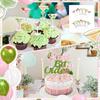 Martini Bow Birthday Party Decorations, Green Pink Glitter Happy Birthday Banner Garland Cake Topper Balloons for Girls Women Trendy Martini Bar